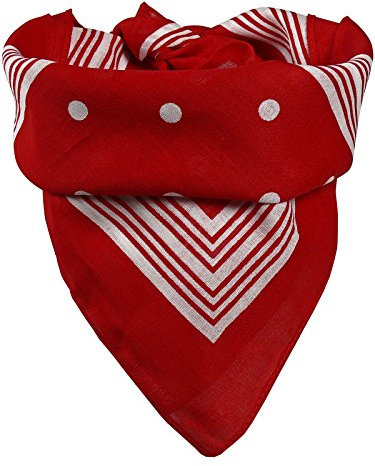 Harrys-Collection Bandana mit Punkten in reiner Baumwolle!, Farben:rot