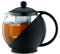 Café Olé Grunwerg Café Ole Loose Leaf Everyday Round Teekanne Infuser Basket Glas Teekanne, Schwarz, 1.20 Liter, 1200ml / 1.2