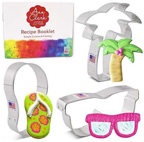 Ann Clark Summer Beach Cookie Cutters Set of 3, Made in USA