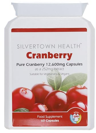 Cranberry Capsules - 12600mg - High Strength, Premium Cranberry Fruit Extract Equivalent to 12,600mg of Whole Cranberry Fruit Per Capsule - 60 Capsules