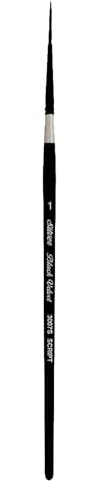 Silver Brush 3007S-1 Black Velvet Short Handle Blend Squirrel and Risslon Brush, Script Liner, Size 1