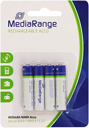 MediaRange MRBAT120 Camera/Camcorder Battery Níquel-Metal hidruro (NiMH) 800 mAh - Camera/Camcorder Batteries (Níquel-Metal hidruro (NiMH), 800 mAh, Cámara, 1,2 V, Estándar, Verde, Plata)