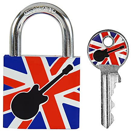 Master Lock Cadenas vestiaire Motif Guitare Bleu 30 mm