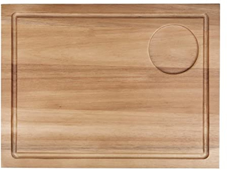Olympia Large Acacia Wood Steak Board with Juice Channel 310(W) x 240 (D) mm - Thick Cutting Board for Carved Meat DP139