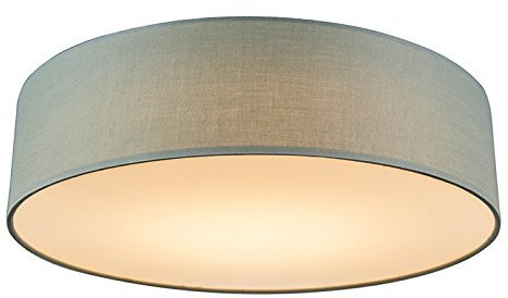 QAZQA - Moderne Deckenleuchte Grün 40 cm mit LED - Drum Schirm für Wohnzimmer und Schlafzimmer - Runde Textil Lampe