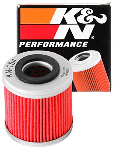 K&N Powersports Ölfilter - Kartusche 45x48mm kompatibel mit Husqvarna (KN-154), Rot