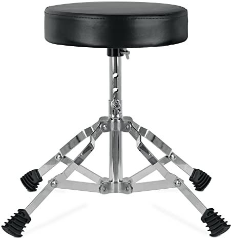XDrum Schlagzeughocker Junior - Drumhocker für Kinder - 3-Fach Höhenverstellbar von 32cm-37cm - Stabile Gummifüße für perfekten Stand