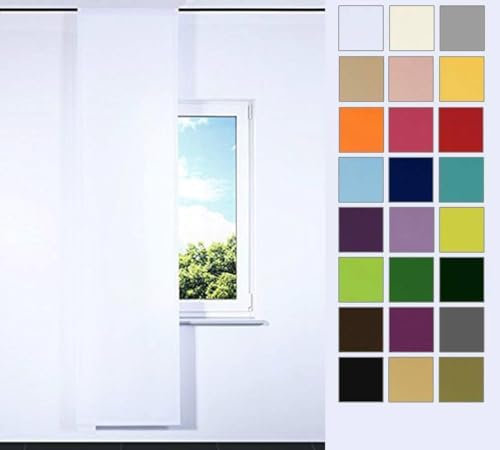 Rollmayer SCHIEBEVORHANG FLACHENVORHANG SCHIEBEPANEL SCHIEBEGARDINE Vorhang RAUMTEILER 60 x 200 cm Kollektion Vivid (Weiß 1, Klettband)