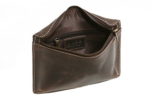 LEAS Gürteltasche mit Volllederausstattung und Geschenkbox Echt-Büffel-Leder, braun Vintage-Collection