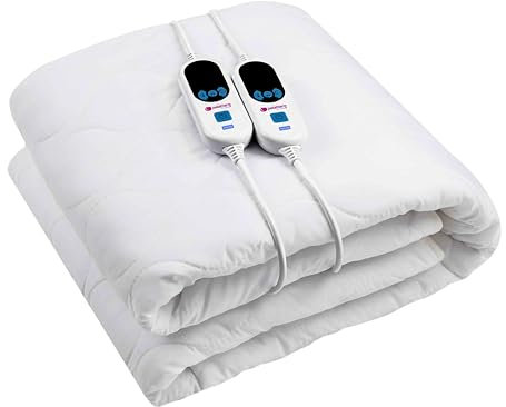 Pekatherm U210DF - Doppeltes Wärmeunterbett aus Baumwolle, 150 x 160 cm | Elektrische Wärme Unterbettdecke | Wärme Unterbett | Wärmeunterbett mit Abschaltautomatik