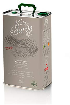 Venta del Barón - Voted World's Best Olive Oil - - Extra Virgin Cold Pressed - High in Polyphenols - 2.5 ltr Tin