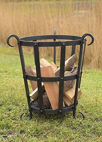 Fuoco forgiato cestino, circa 45 cm di altezza