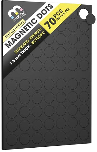 TMS magneter för självhäftande hantverk (1,5 mm tjocka, 25 mm [70 cirklar i förpackningen])