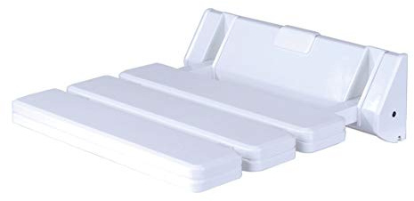 Alberts 140892 Fällbar duschsits | för montering på väggen | Plast, vitt | 315 x 225 mm