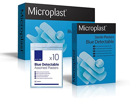 Microplast Detectable Finger Extension Plaster 50-Piece Set, Blue
