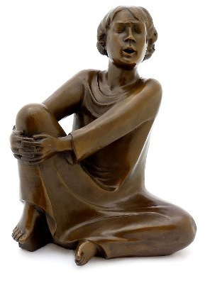 Konst & Ambiente – modern bronsfigur – den sångande mannen (1928) – signerad – Ernst Barlach skulptur – tysk bildfågel – figur