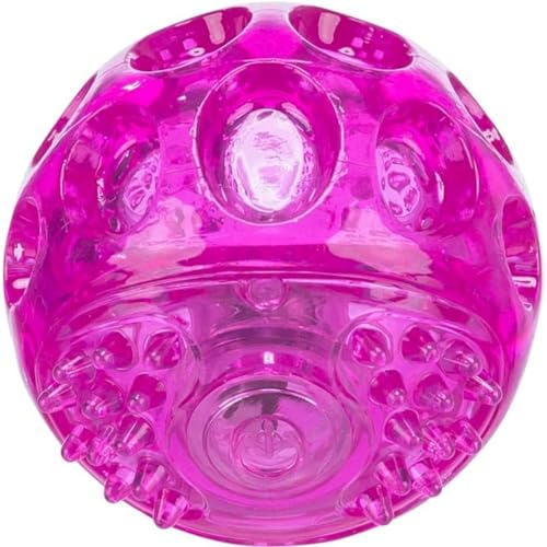 Trixie hund blink boll, rosa, ø 6 cm, 33642, aktivering genom kollision, 50 timmars ljusvaraktighet
