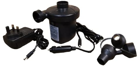 240v/12v Electric air Pump - for Airbeds Inflatables etc - Includes Home and in-Car Power Supply Cables