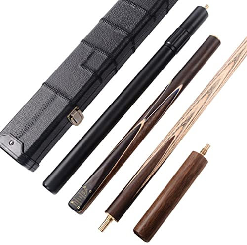 CUESOLL Klassisches Handgefertigtes Snookerqueue 57 inches 18 oz mit Rosenholz-Griff, 3/4-Verbindung & Teleskop Aluminiumverlängerung -Kunstleder-Etui, 9,5 mm Spitze Snookerqueue-Set(CSSC015)