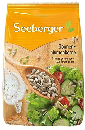 Seeberger Graines de tournesol : graines décortiquées de haute qualité - au goût de noisette, de beurre & à l'arôme délicat - idéales pour la pâtisserie ou comme topping (1 x 500 g)