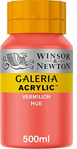Winsor & Newton 2150682 Galeria Acrylfarbe, hohe Pigmentierung, lichtecht, buttrige Konsistenz, 500 ml Topf - Zinnober