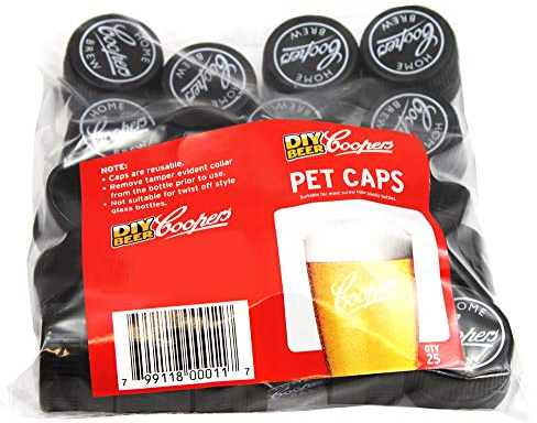 Coopers Spare Screw Caps to Fit Coopers 500ml Amber Pet Bottles (25)