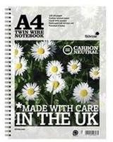 Silvine Notebook Carbon Neutral Perforated Twin Wire Punched 4 Holes 120 Pages A4 Ref R302 [Pack 5]