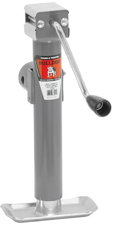 Bulldog 178201 Round Trailer Jack, Side Mount, 5,000 lbs. Lift Capacity, Sidewind, Weld-On, 10 Inch Travel
