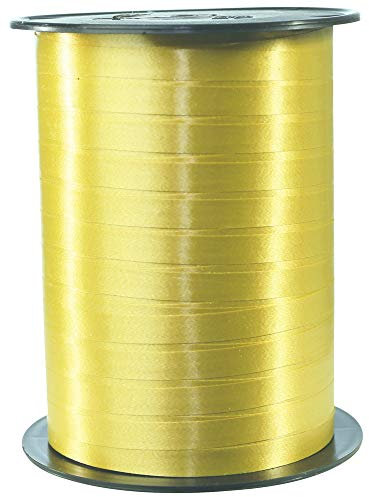 Clairefontaine 601775C - Une bobine de Ruban Bolduc Lisse - 500mx0,7 cm - Or - Ruban décoratif cadeau, DIY, Emballage Cadeau