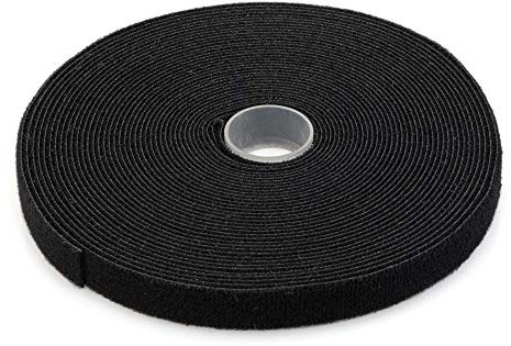 DIGITUS Cinta de gancho y bucle en rollo, organización de cables de cobre o fibra óptica, recortable, anchura 15 mm, longitud 10 m, negro