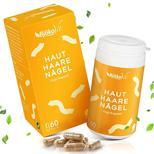 Haut Haare Nägel Kapseln mit Biotin Zink Selen [60 Stück] - Hochdosierte Haut Vitamine & Haar Vitamine mit Vitamin C & E - Vegane Kapseln aus Deutschland