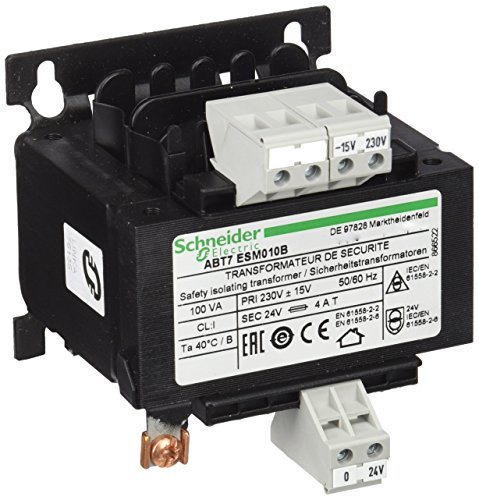 Schneider Electric ABT7ESM010B Transformator, 100 VA, 230 V, Ecotrf 230 V, 24 V, 100 VA, einfache Sekundärwicklung