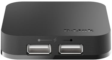 D-Link DUB-H4 4-Port USB 2.0 Hub (abwärtskompatibel, unterstützt Windows, Mac OS X) schwarz
