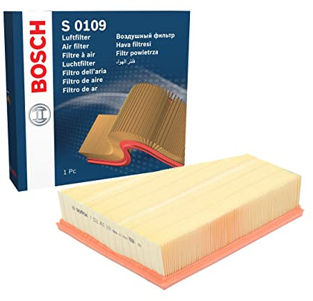Bosch S0109 Car Air Filter - Separates Particles from the Air Intake - Moisture-resistant plus High Tensile Strength