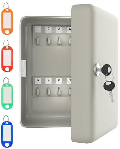 Landlord Direct Supplies LDS® Key Cabinet Wall Mounted (20 Keys) - Key Box Includes 20 Key Tags, Indexing numbers & Mounting Harware - Ideal Key Cupboard for Home, Office, Garage & Warehouses