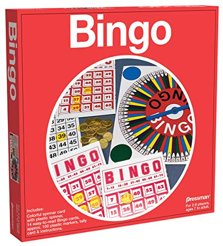 Pressman: Classic Bingo Set | Includes Spinner with Bingo Cards and Plastic Markers | Traditional Board Games | For 2 or More Players Ages 7+