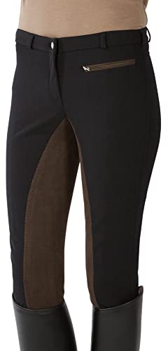 PFIFF Pantalon Softshell d'équitation pour Enfant Noir Noir 170 cm