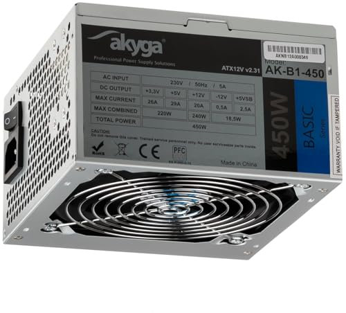 AKYGA AK-B1-400 Netzteil 400W, 120mm leiser Lüfter grau