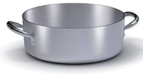 Ballarini 7016. 40 cm Faible Cocotte avec Deux poignées en Aluminium Brut, 40 cm