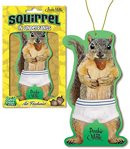 Squirrel Standing in Underwear Funny Air Freshener