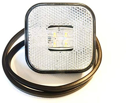 Umrissleuchte LED Begrenzungsleuchte 12-24V Weiß Anhänger LKW 62x62x27mm