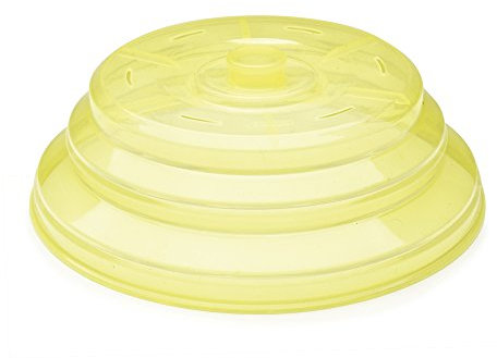 Ibili Mikrowellendeckel Prisma faltbar, Silikon, schwarz/silber, 24 x 24 x 7 cm