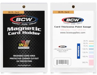 BCW Magnetic Card Holder - 35 PT Thickness - 20 Pack | Protective Display Card Case with Secure Gold Magnet Closure | UV Protection, Quick Access Design for Sports, Gaming, and Collectible Cards