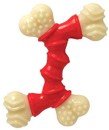 Nylabone os à ronger et jouet dentaire pour les mâcheurs agressifs, os à double extrémité, saveur bacon - XS - Convient aux tout petits chiens pesant jusqu’à 7 kilos