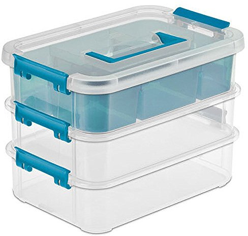 Sterilite 14138606 Layer Stack & Carry Box, 10-5/8-Inch