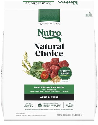 Nutro Natural Choice Dry Dog Food, Adult Dog Food Dry Lamb and Brown Rice Recipe, 30 lbs.