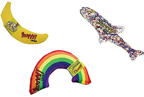 Yeowww! 100% Organic Catnip Variety Pack of Rainbow, Banana & Pollock Fish
