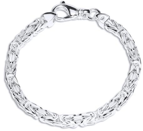 JEWLIX Königsarmband aus 925er Sterling Silber 6mm - 21cm Länge