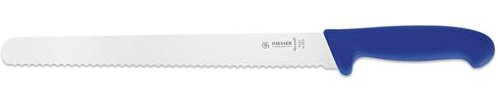 Giesser seit 1776 - Made in Germany - Schinkenmesser blau, Basic Blue, Klinge 28 cm, Wellenschliff, rutschfest, Aufschnittmesser spülmaschinenfest, rostfrei