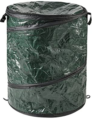 Wakeman Pop Up Outdoor Garbage Can, Black, 29.5 Gallon